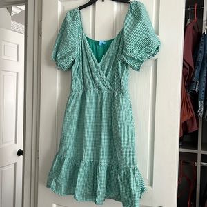 Green checkered dress